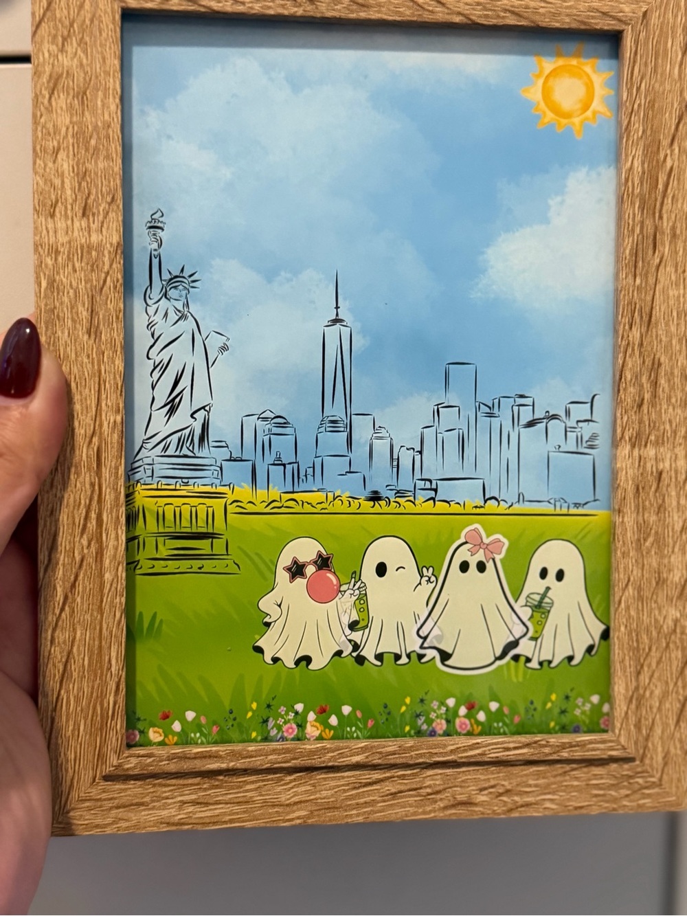 Cute Ghosts And The City Print in 5x7 Frame